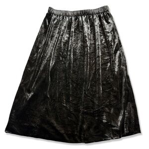 VINTAGE Black Velvet Girls Skirt